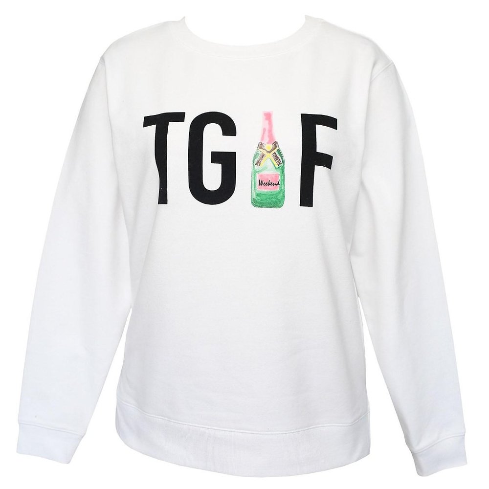 NWT TGIF Champange Sweatshirt - Picture 2 of 3